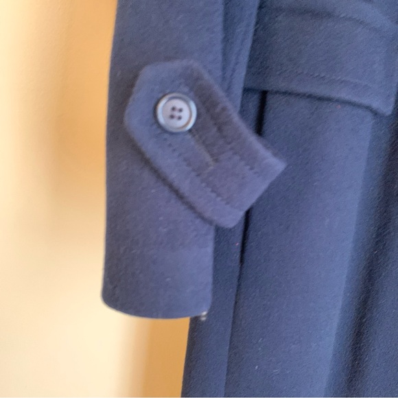 Vtg Forecaster of Boston Double Breasted Navy Wool Coat W12 Lined Matching Scarf - Picture 5 of 12